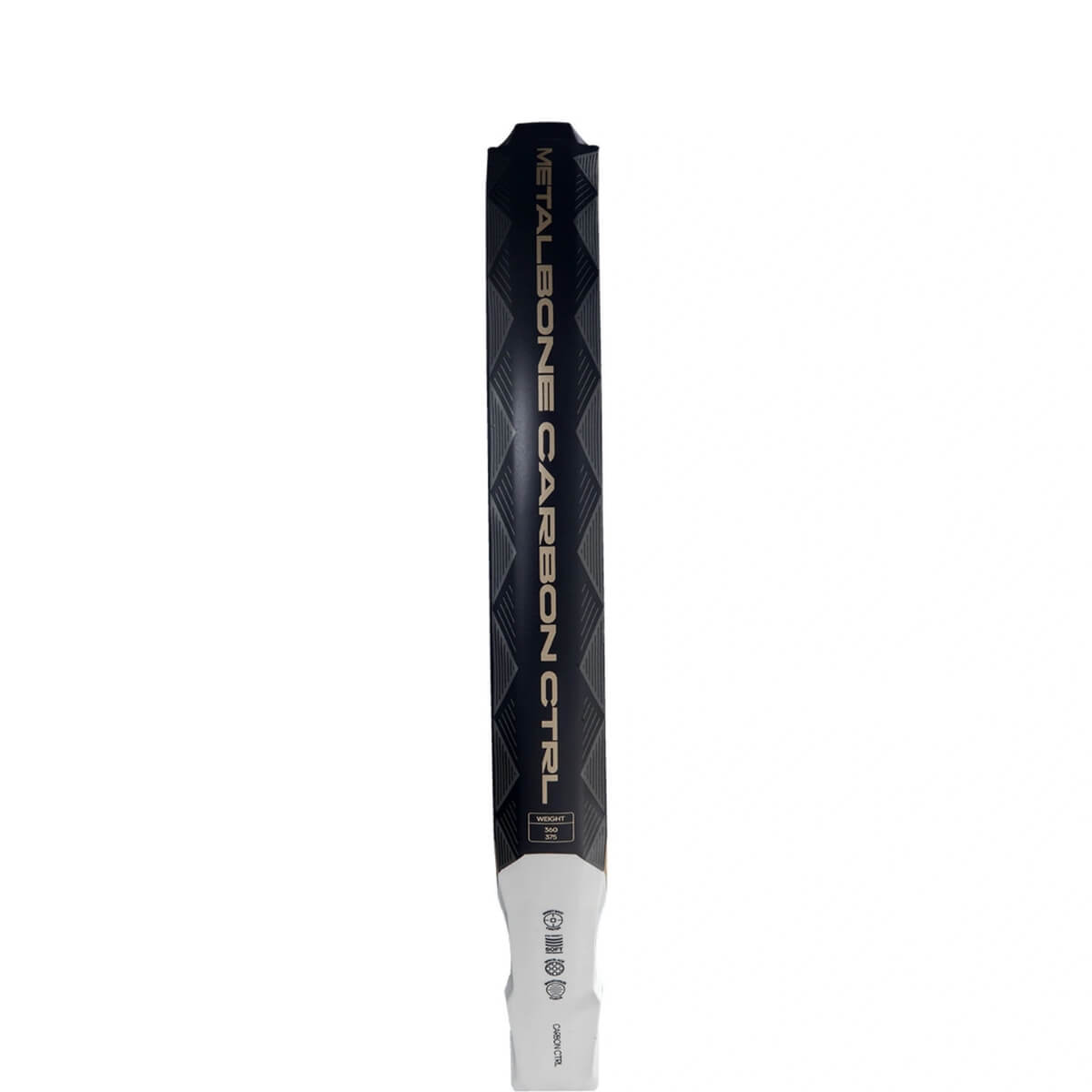 Adidas Metalbone Carbon Ctrl 3.4 padel racket zwart met gouden logo adidas zijaanzicht