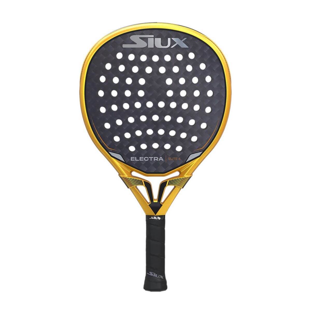 Vooraanzicht: Siux Electra Lite 4 2025 padelracket met modern, lichtgewicht design.