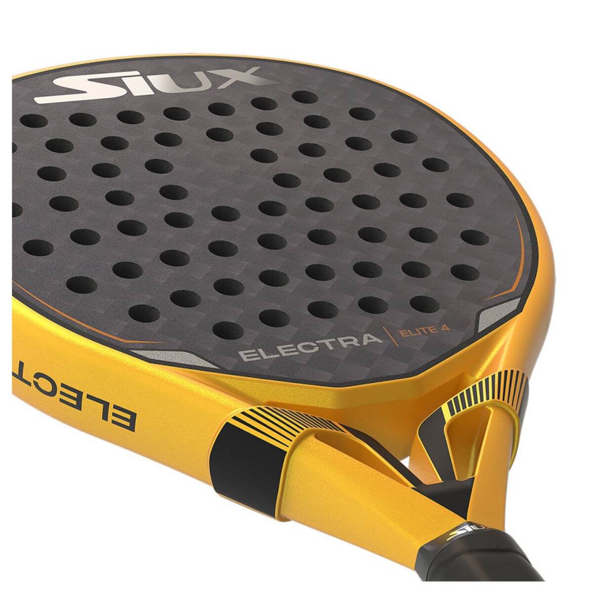 Close-up slagoppervlak: Detail van de 12K Carbon textuur van de Siux Electra Lite 4 2025.