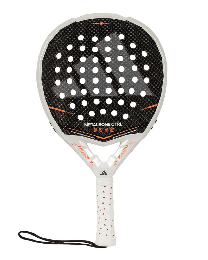Vooraanzicht Adidas Metalbone CTRL 2026: ronde pro-racket met maximaal controlegevoel, Carbon Aluminized 16K, EVA Soft Performance en verstelbaar Weight & Balance System.