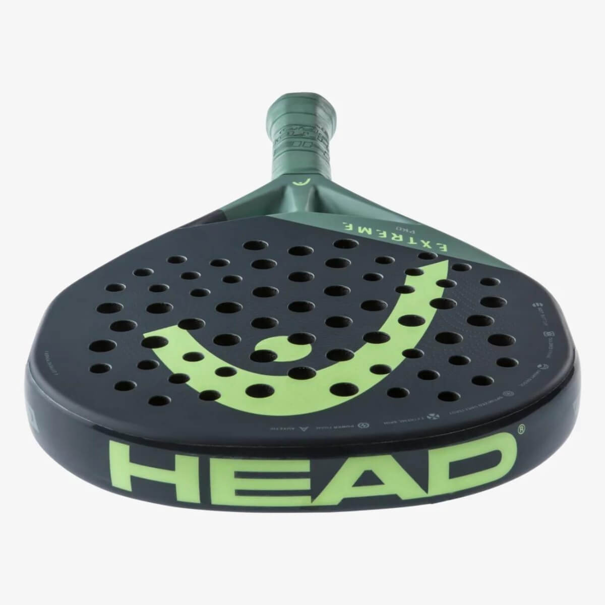 Head Extreme Pro padel racket zwart met groene accenten bovenaanzicht