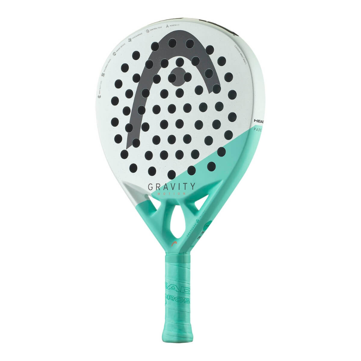 Head Gravity Motion 2024 padel racket schijn vooraan grijs en blauw