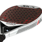 Siux Diablo Revolution Sanyo Pro 3 2024 padel racket close-up slagoppervlak 1