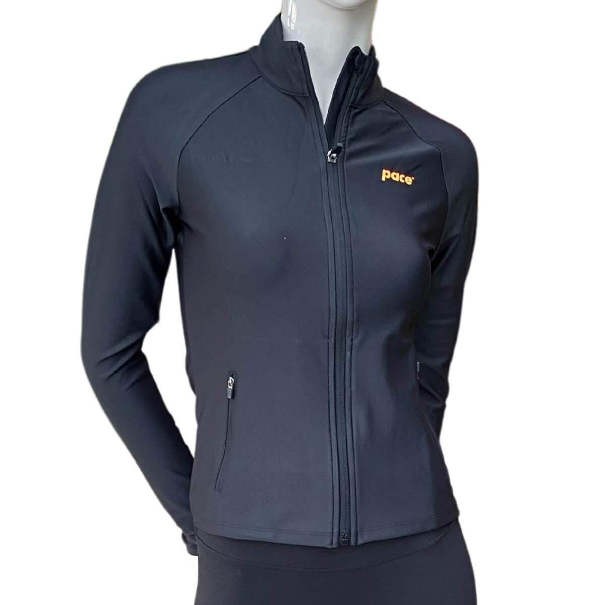 Pace long sleeve performance jacket zwart vooraan